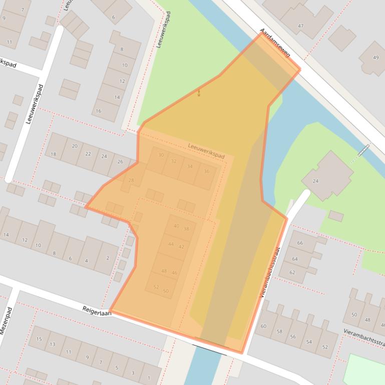 Kaart van postcodegebied 2461BJ.