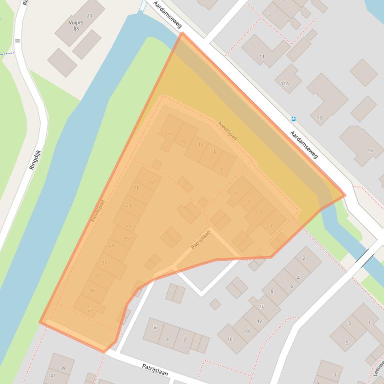 Kaart van postcodegebied 2461BK.