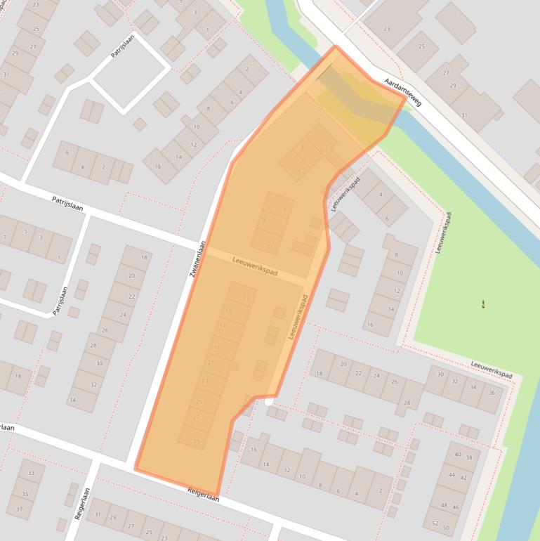 Kaart van postcodegebied 2461BM.