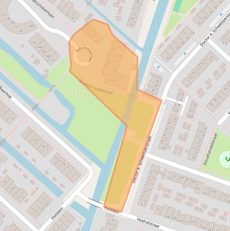 Kaart van postcodegebied 2461BS.