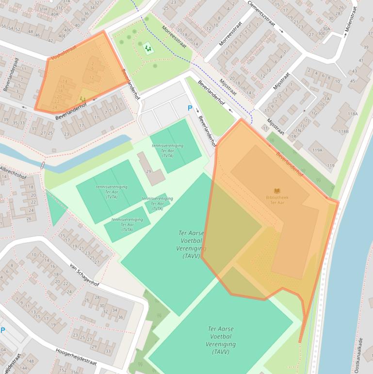 Kaart van postcodegebied 2461BT.