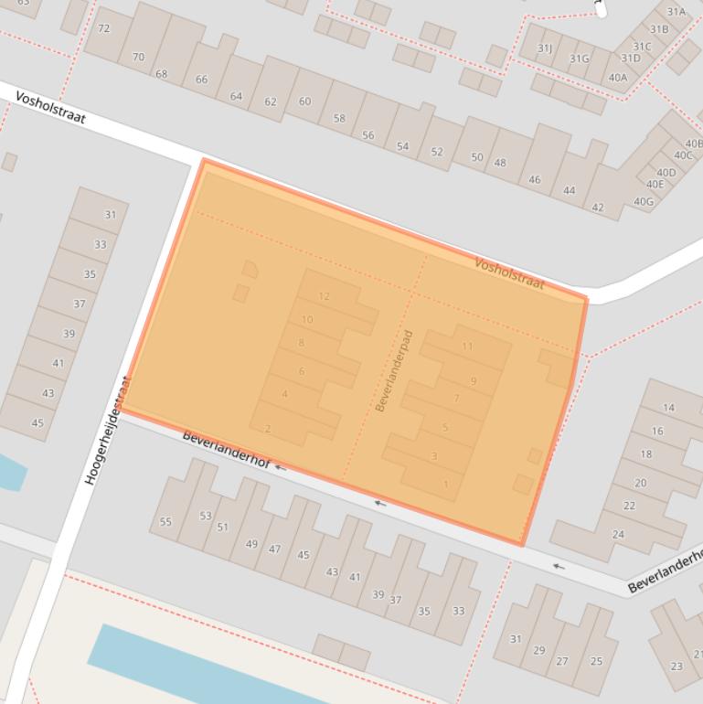 Kaart van postcodegebied 2461BW.