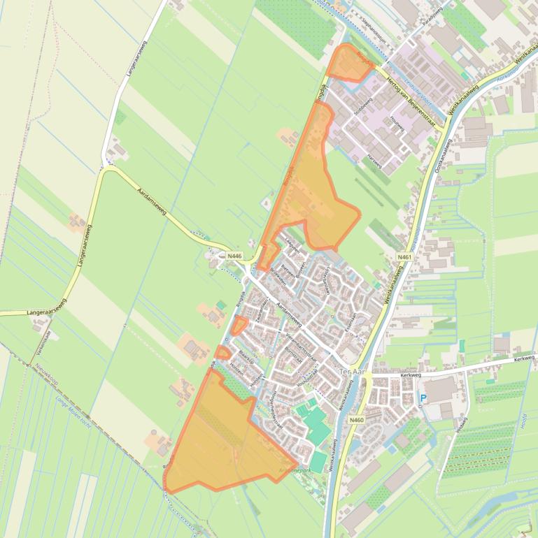 Kaart van postcodegebied 2461BX.