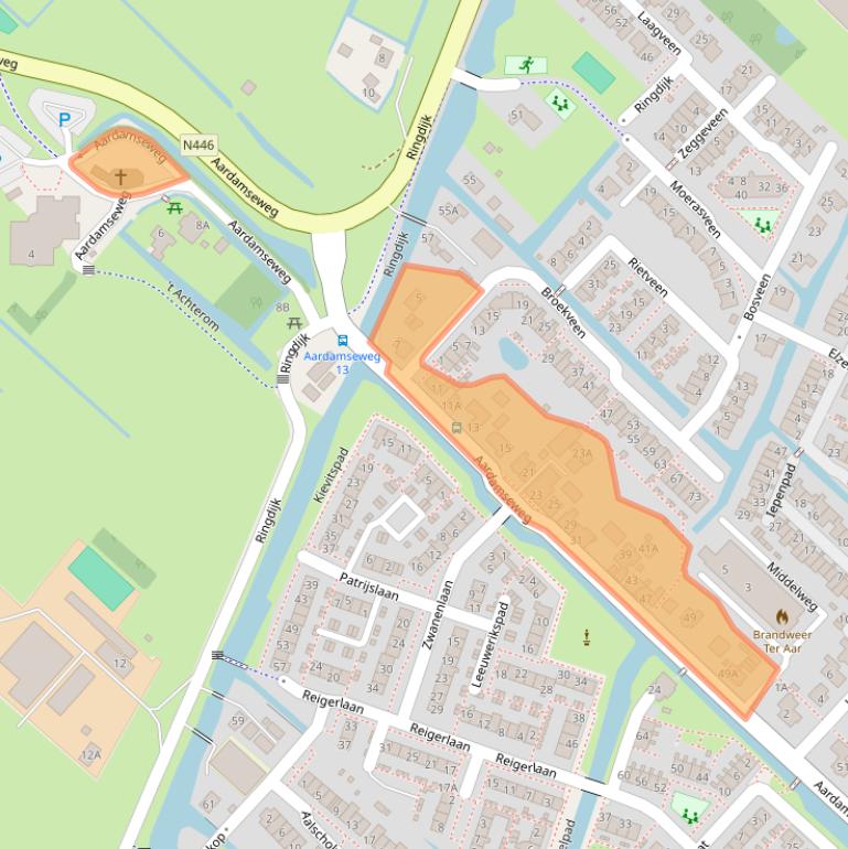 Kaart van postcodegebied 2461CA.