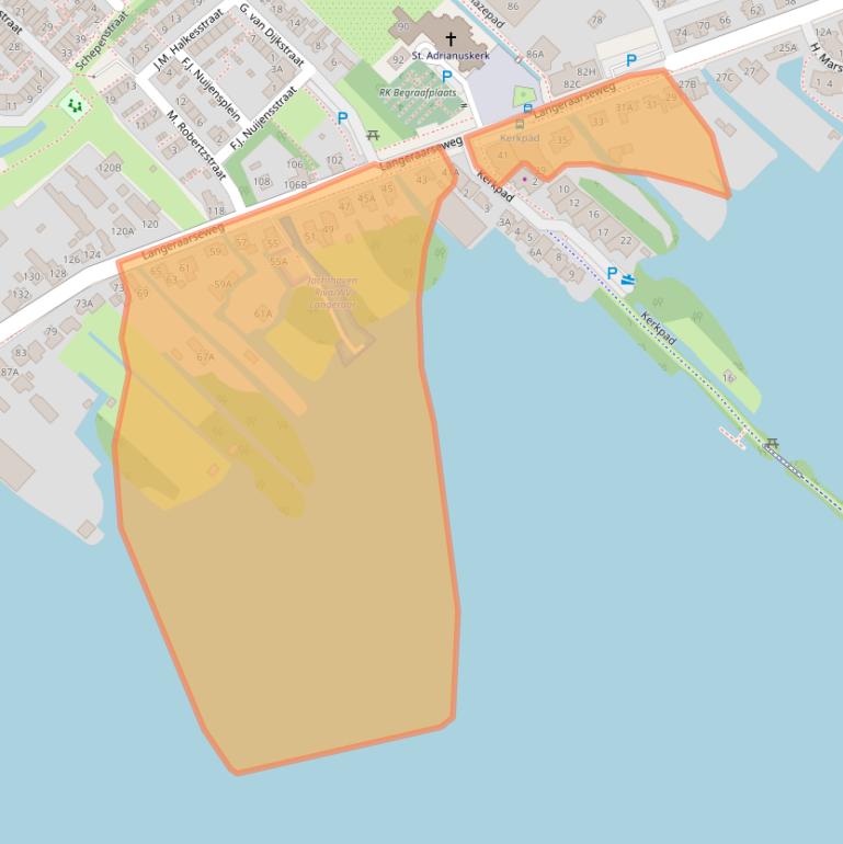 Kaart van postcodegebied 2461CE.