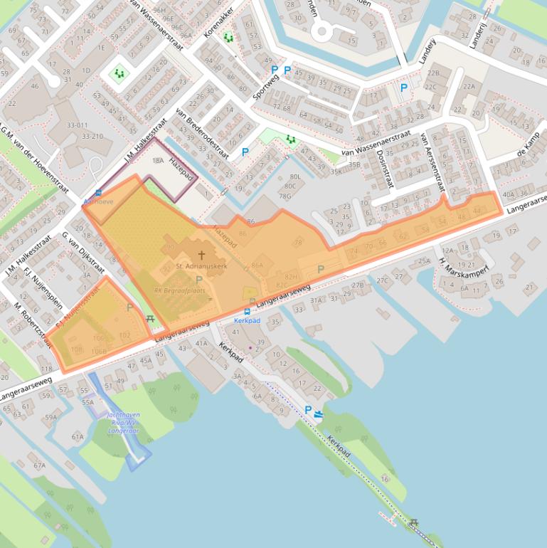 Kaart van postcodegebied 2461CL.