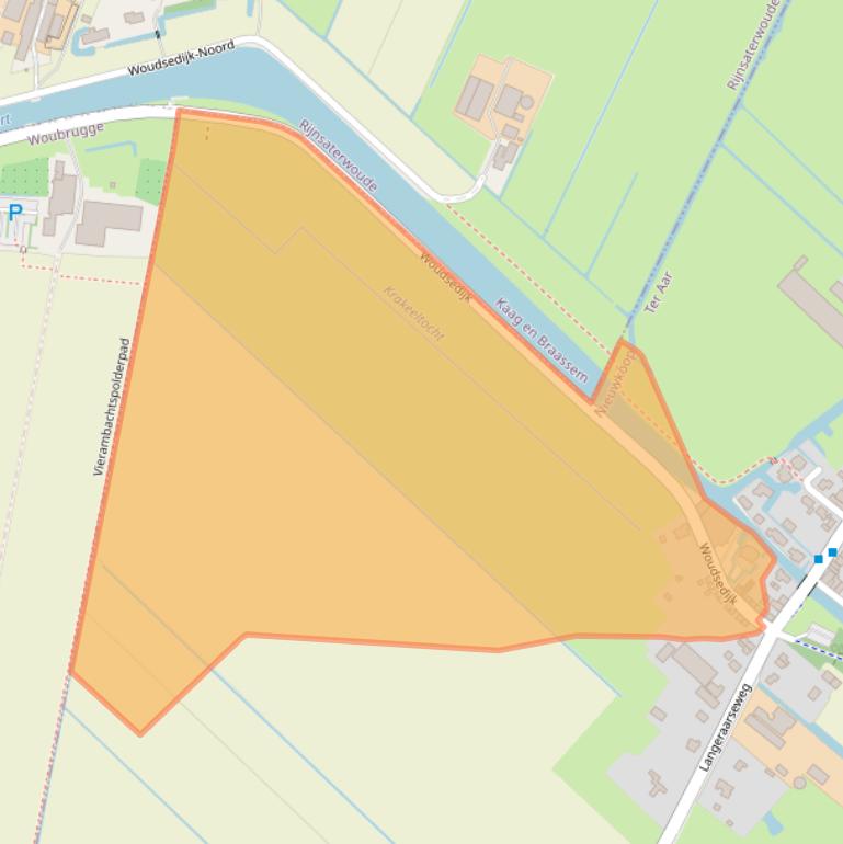 Kaart van postcodegebied 2461CR.