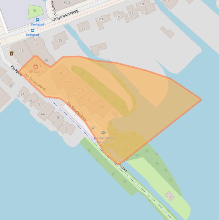 Kaart van postcodegebied 2461CW.