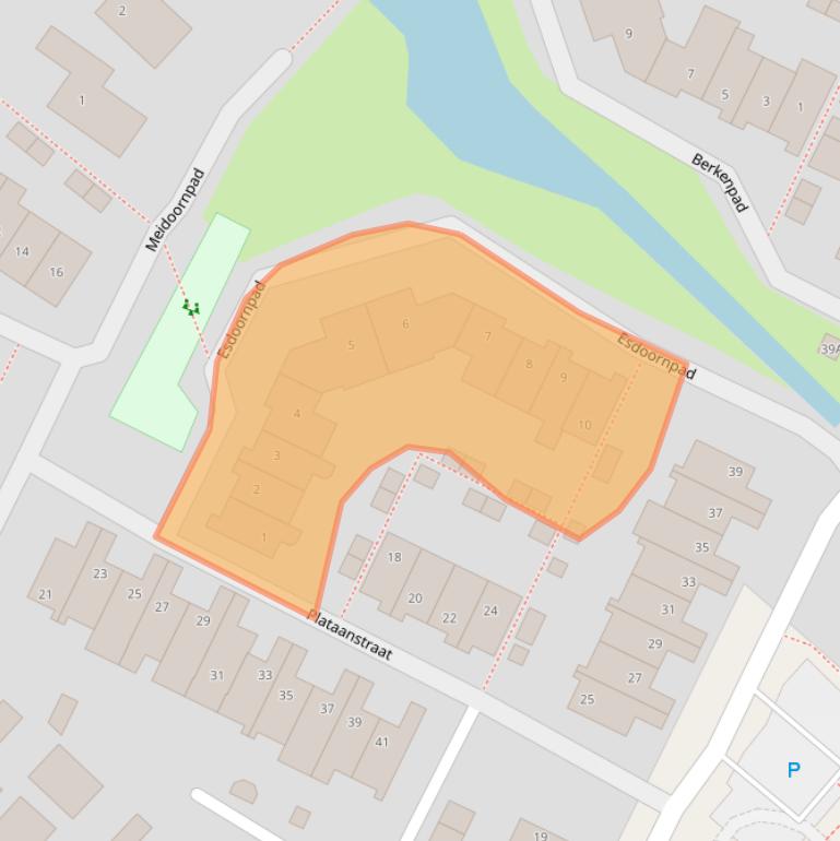 Kaart van postcodegebied 2461DE.