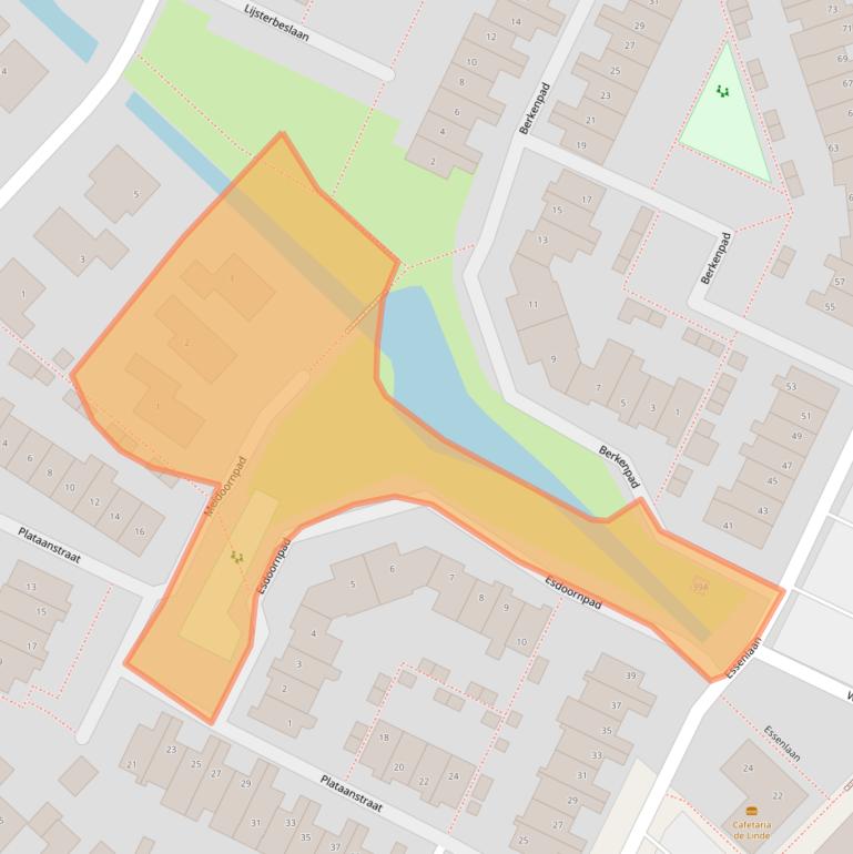 Kaart van postcodegebied 2461DG.