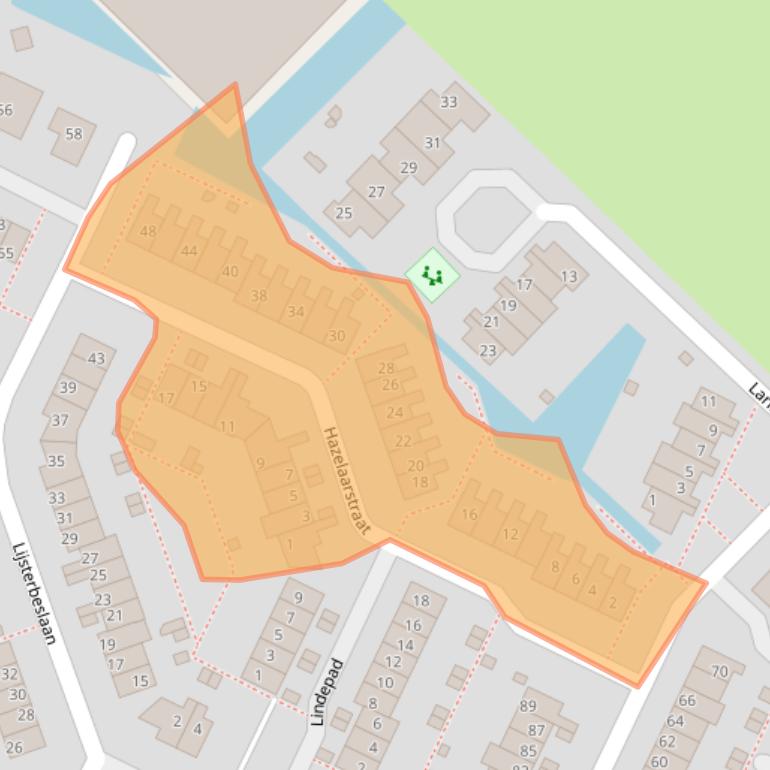 Kaart van postcodegebied 2461DP.