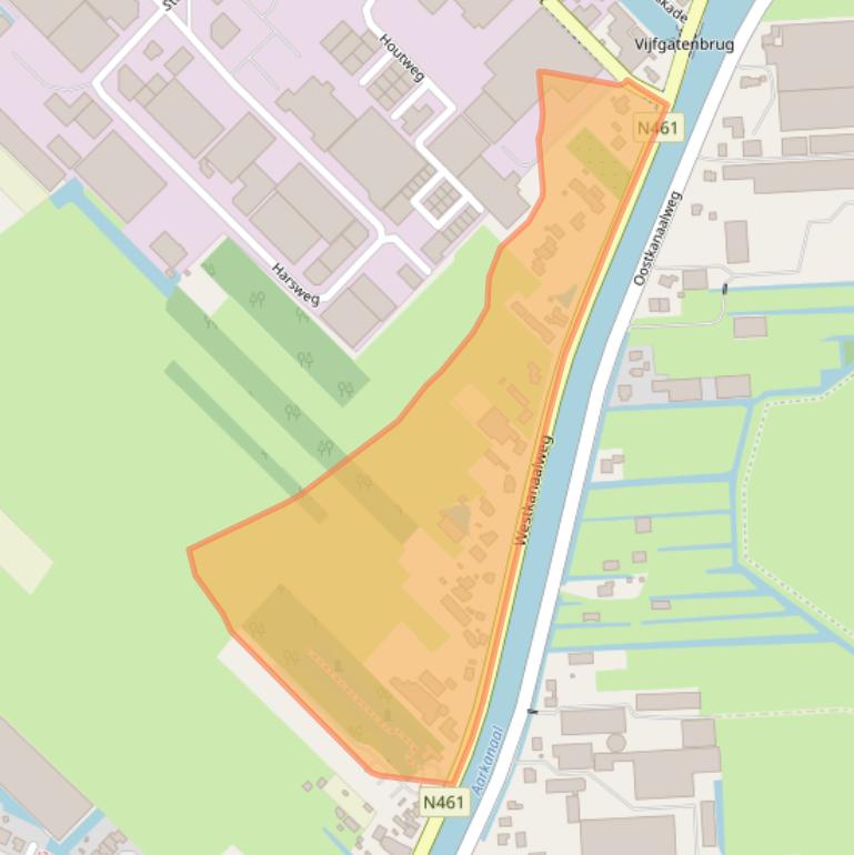 Kaart van postcodegebied 2461EH.