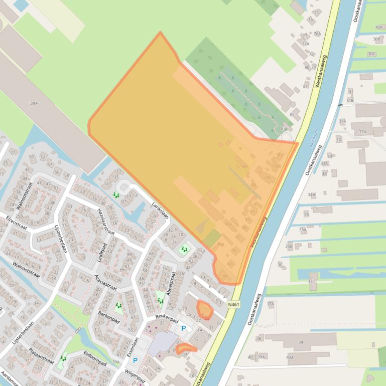 Kaart van postcodegebied 2461EJ.