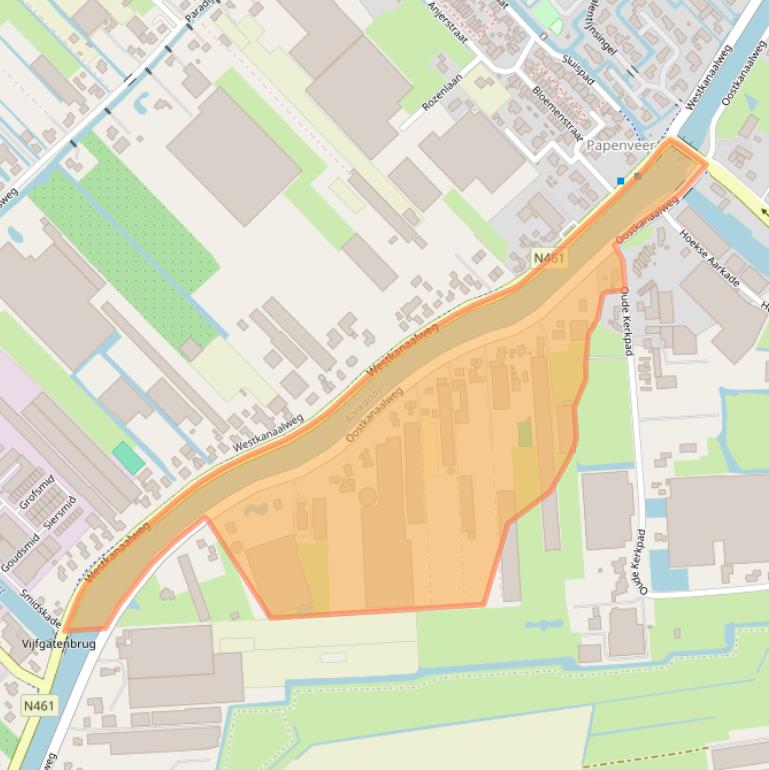 Kaart van postcodegebied 2461EP.