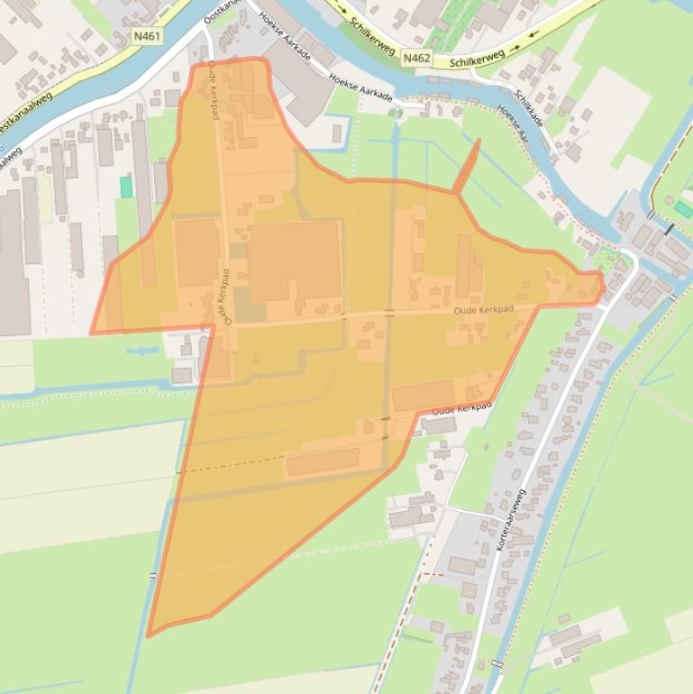 Kaart van postcodegebied 2461EW.