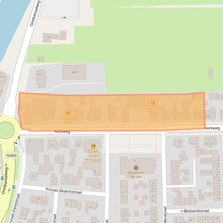 Kaart van postcodegebied 2461GB.