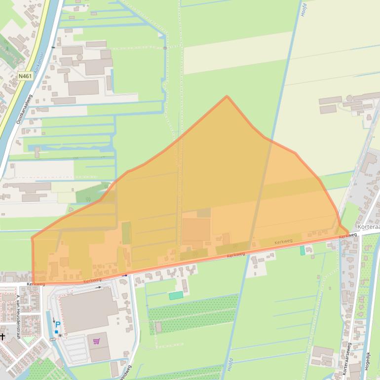 Kaart van postcodegebied 2461GC.