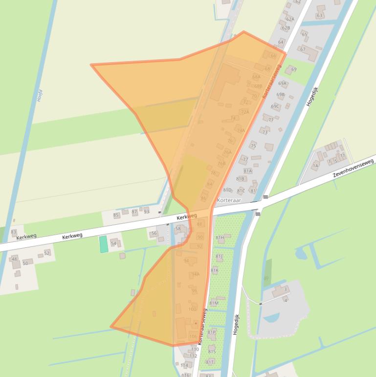 Kaart van postcodegebied 2461GN.