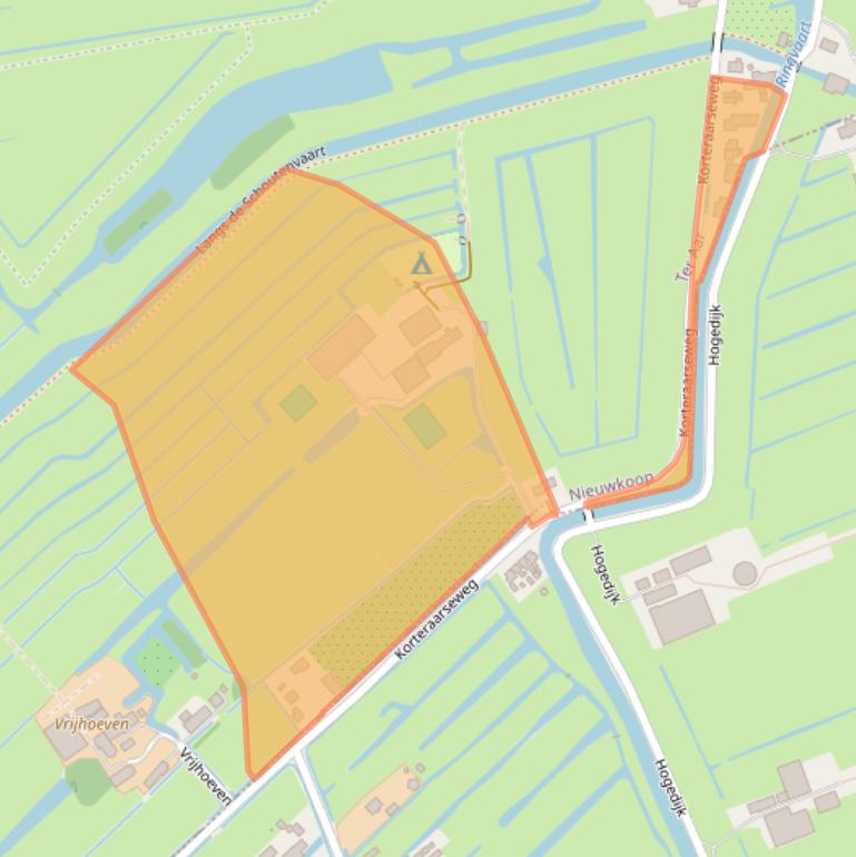 Kaart van postcodegebied 2461GS.