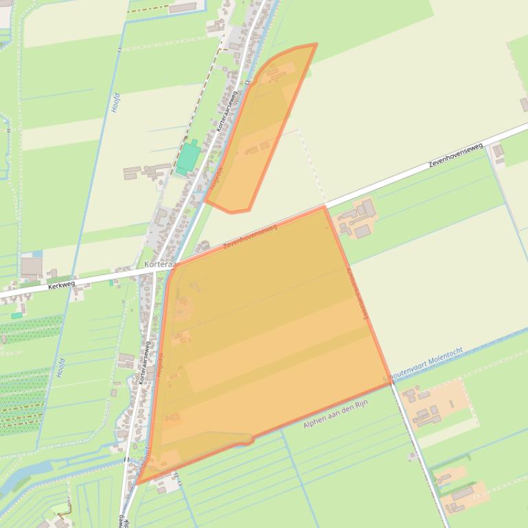 Kaart van postcodegebied 2461GT.