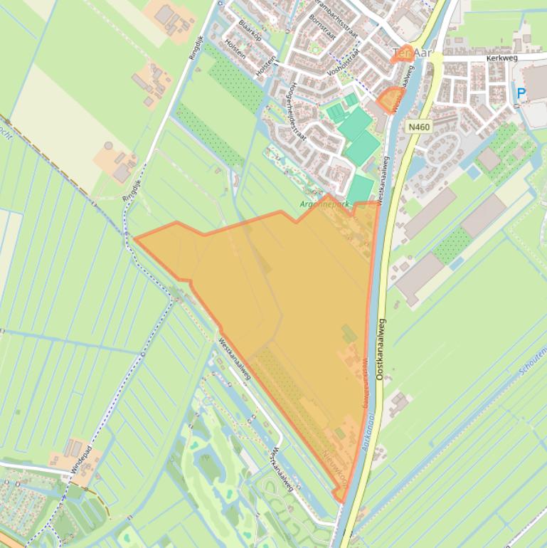 Kaart van postcodegebied 2461GW.