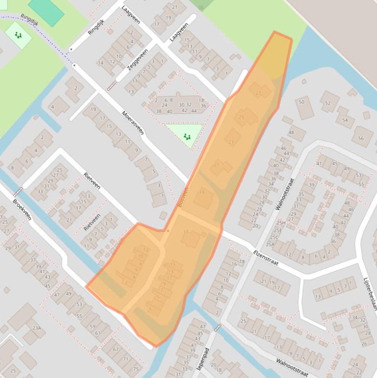 Kaart van postcodegebied 2461HA.