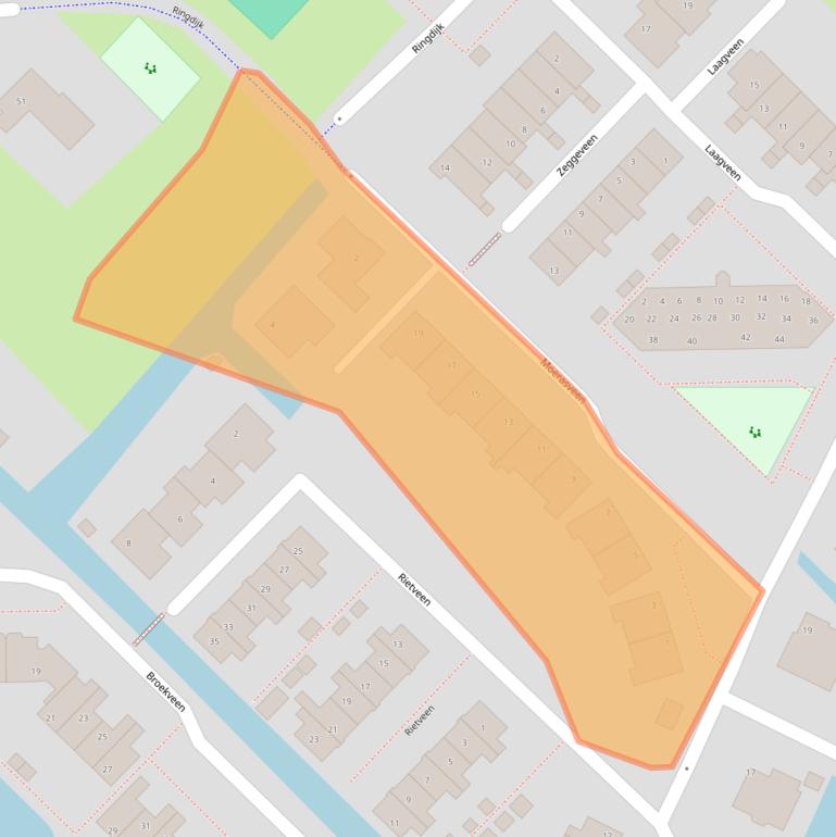 Kaart van postcodegebied 2461HC.