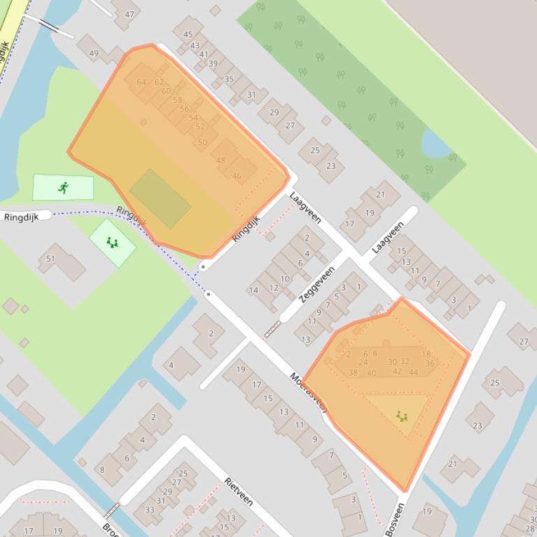 Kaart van postcodegebied 2461HE.