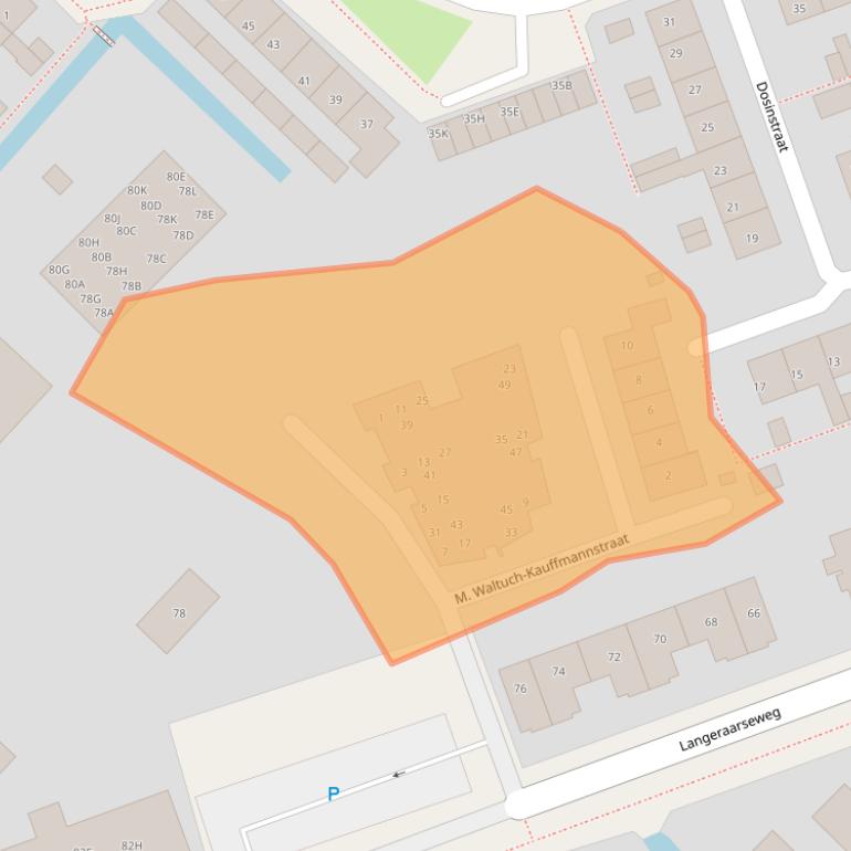 Kaart van postcodegebied 2461HZ.