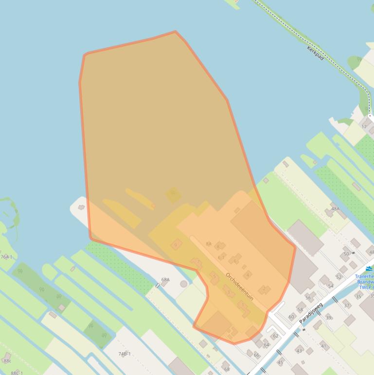 Kaart van postcodegebied 2461KA.