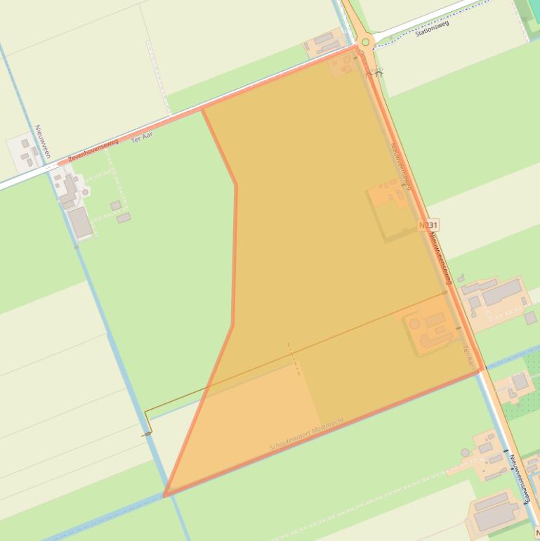 Kaart van postcodegebied 2461NA.