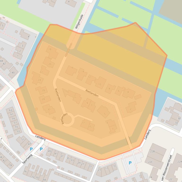 Kaart van postcodegebied 2461NE.