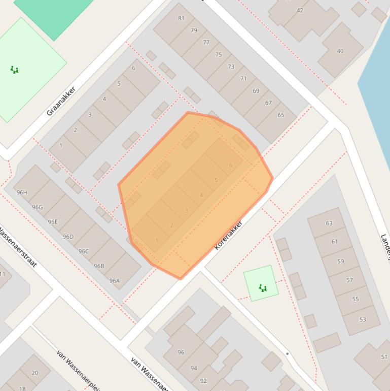 Kaart van postcodegebied 2461NG.