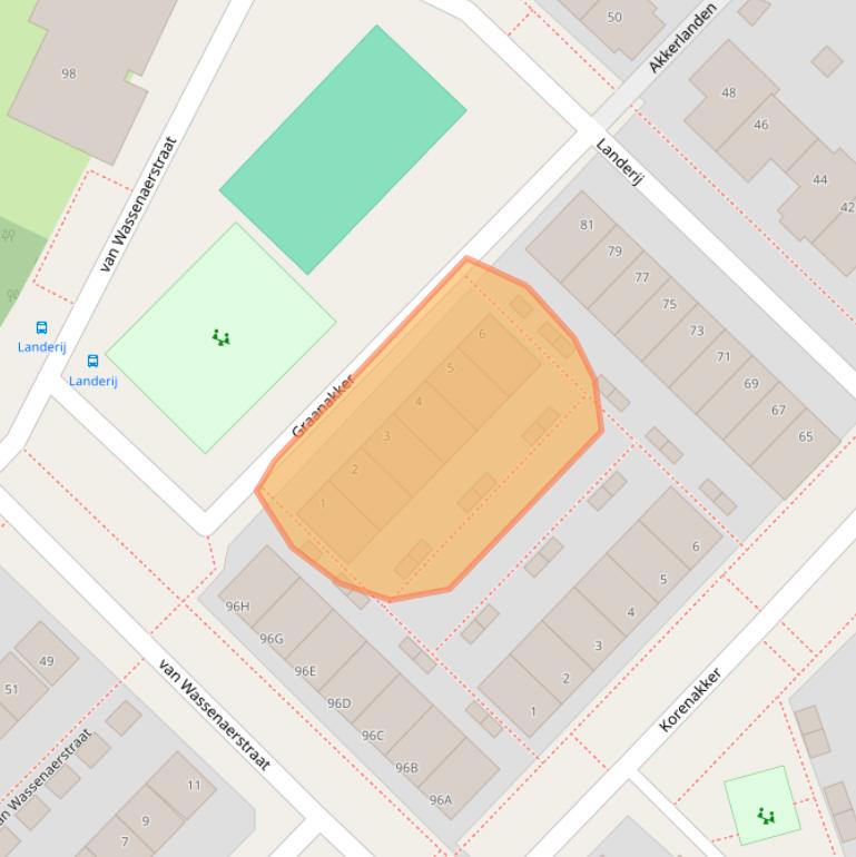 Kaart van postcodegebied 2461NH.