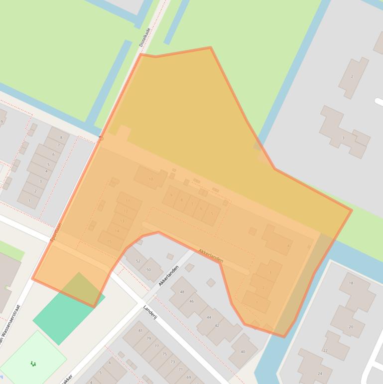 Kaart van postcodegebied 2461NJ.