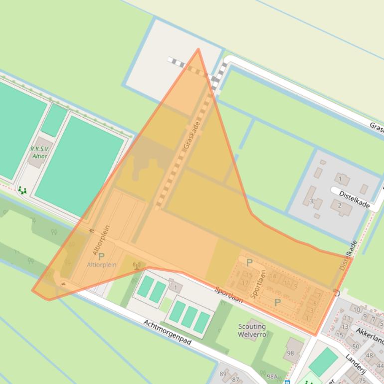 Kaart van postcodegebied 2461NK.