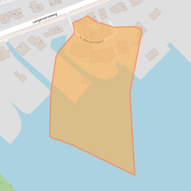 Kaart van postcodegebied 2461PW.