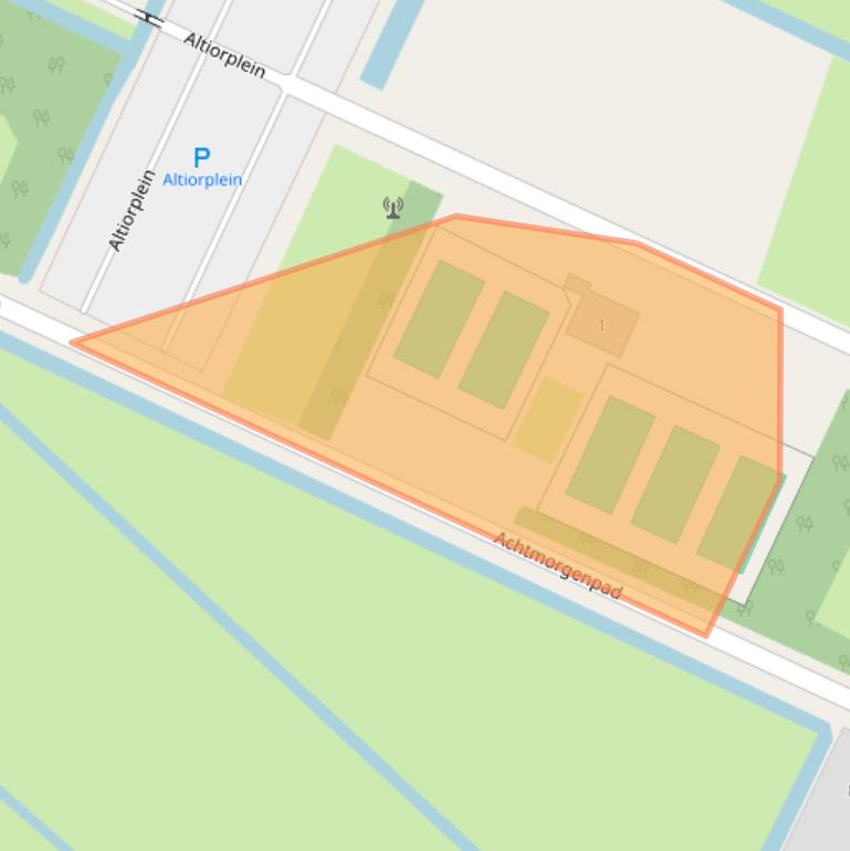 Kaart van postcodegebied 2461PX.