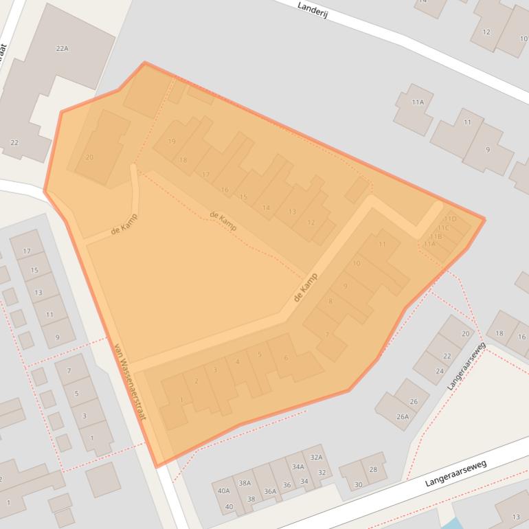 Kaart van postcodegebied 2461PZ.
