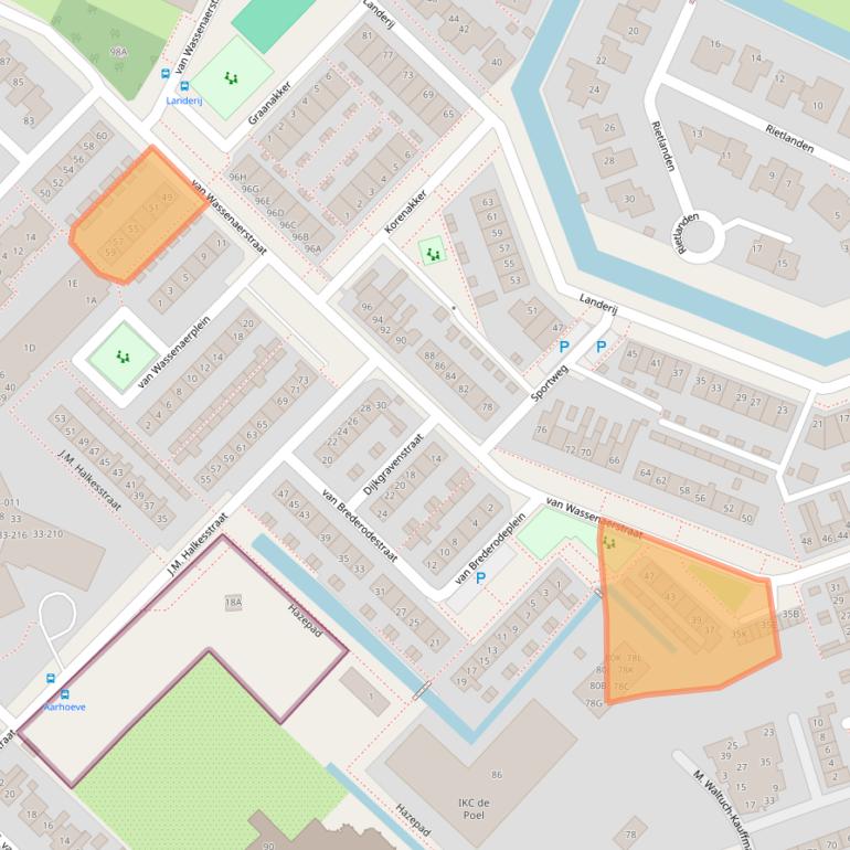 Kaart van postcodegebied 2461RB.