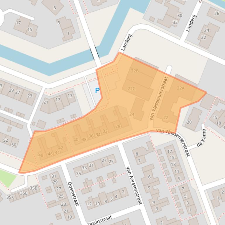 Kaart van postcodegebied 2461RC.