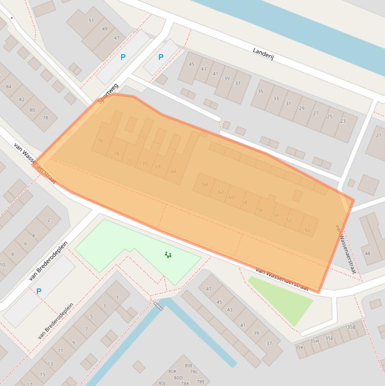 Kaart van postcodegebied 2461RD.