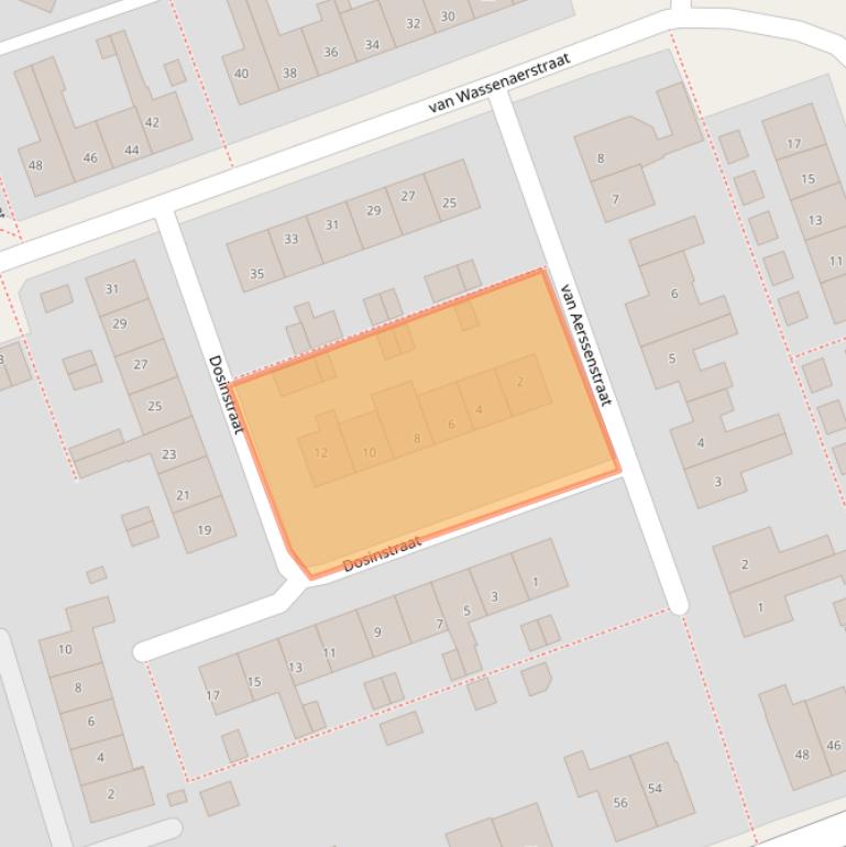 Kaart van postcodegebied 2461RJ.