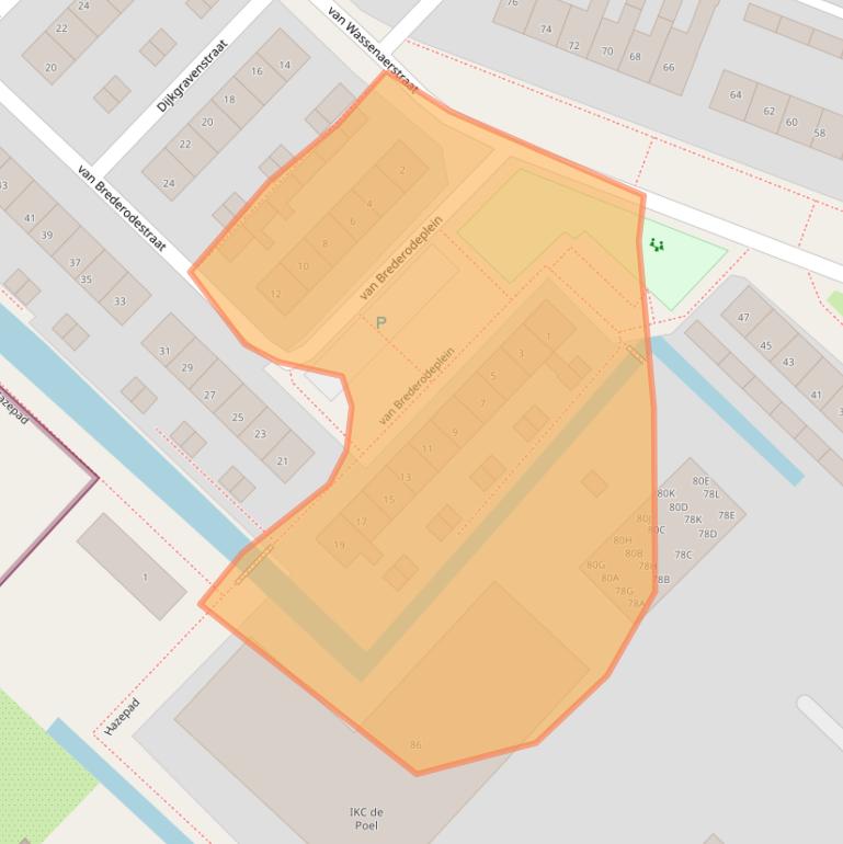 Kaart van postcodegebied 2461RK.