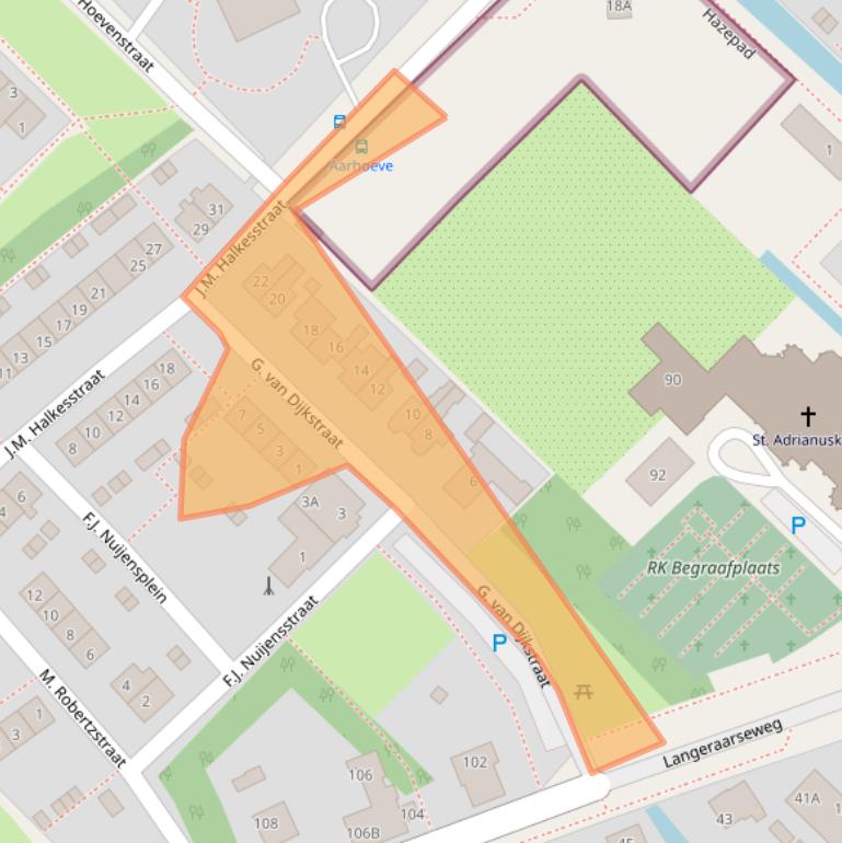 Kaart van postcodegebied 2461RV.