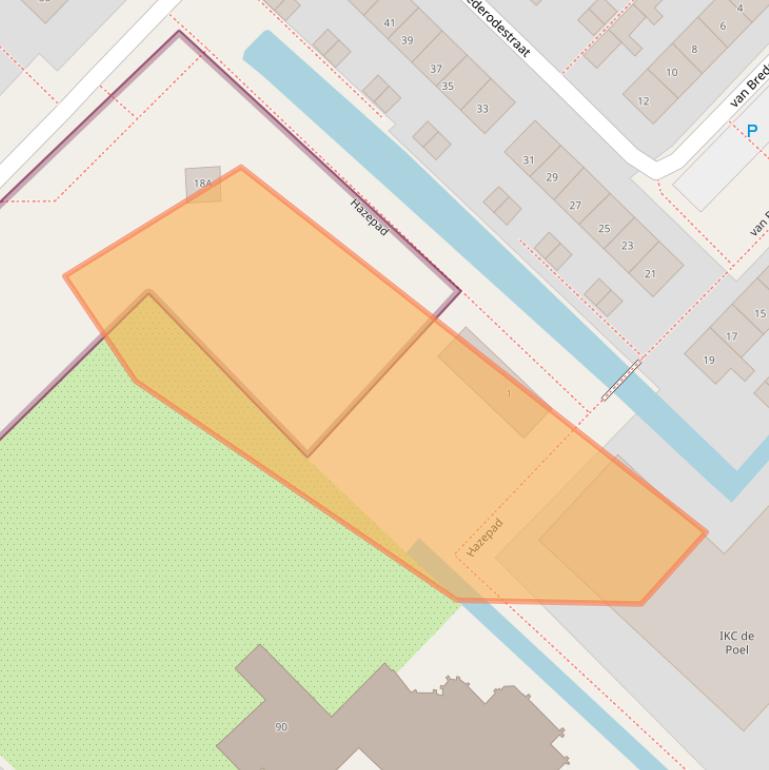 Kaart van postcodegebied 2461RZ.