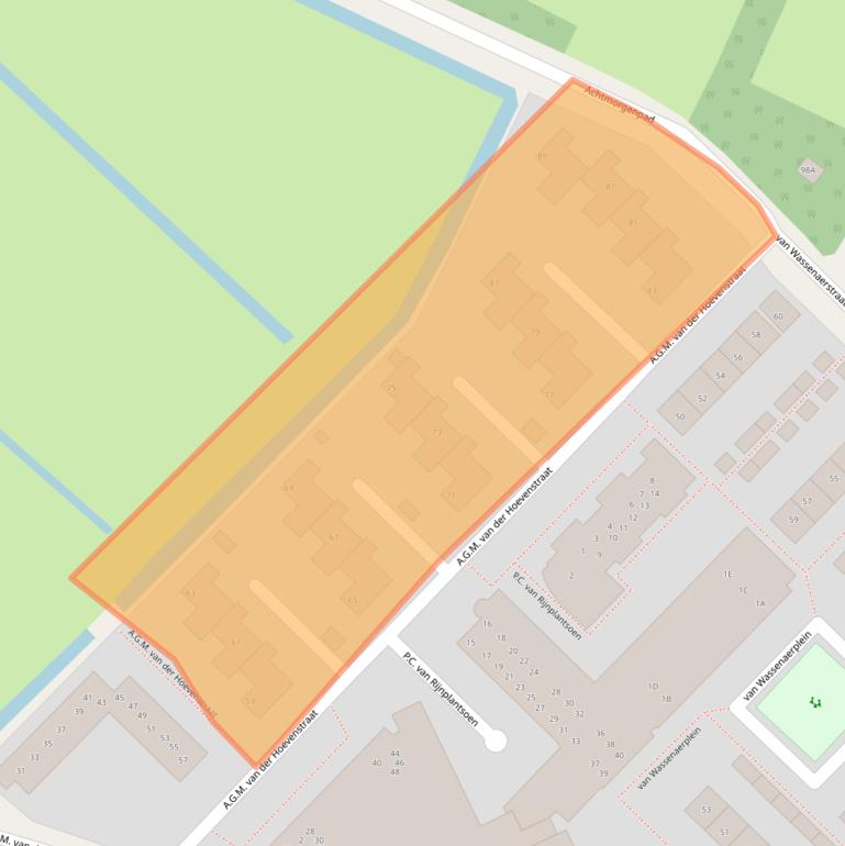 Kaart van postcodegebied 2461SE.