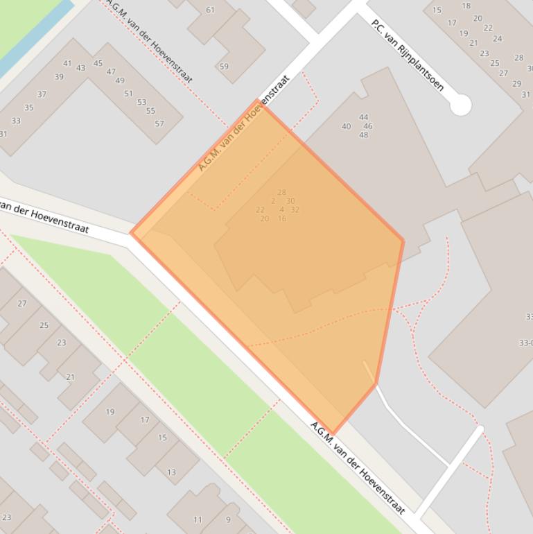 Kaart van postcodegebied 2461SG.