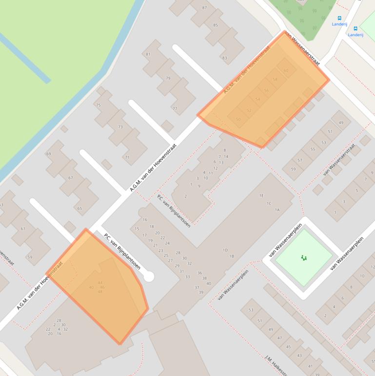 Kaart van postcodegebied 2461SH.