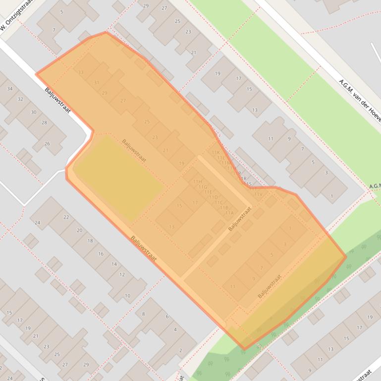 Kaart van postcodegebied 2461SJ.
